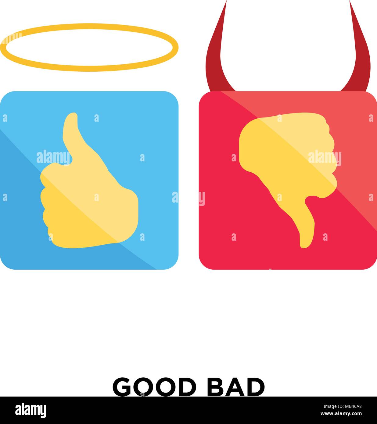 Gut Schlecht Symbol auf weißem Hintergrund für Ihre Web isoliert, mobile und app Design Stock Vektor