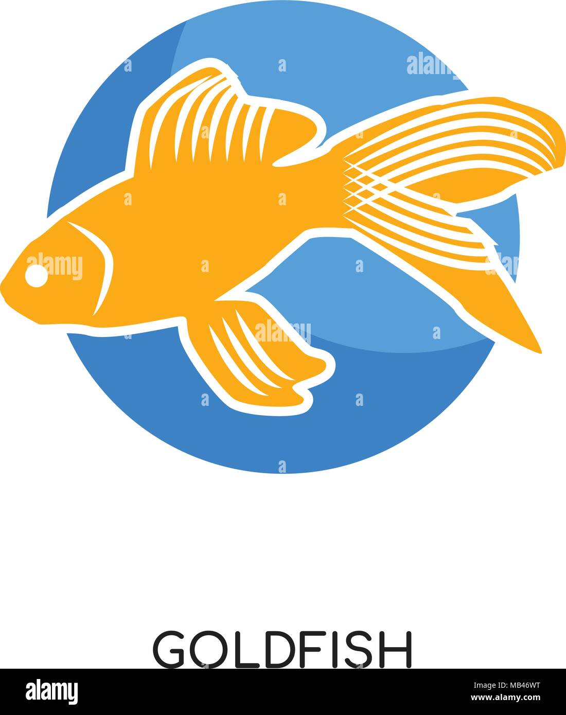 Goldfisch Logo auf weissem Hintergrund für Ihre Web isoliert, mobile und app Design Stock Vektor