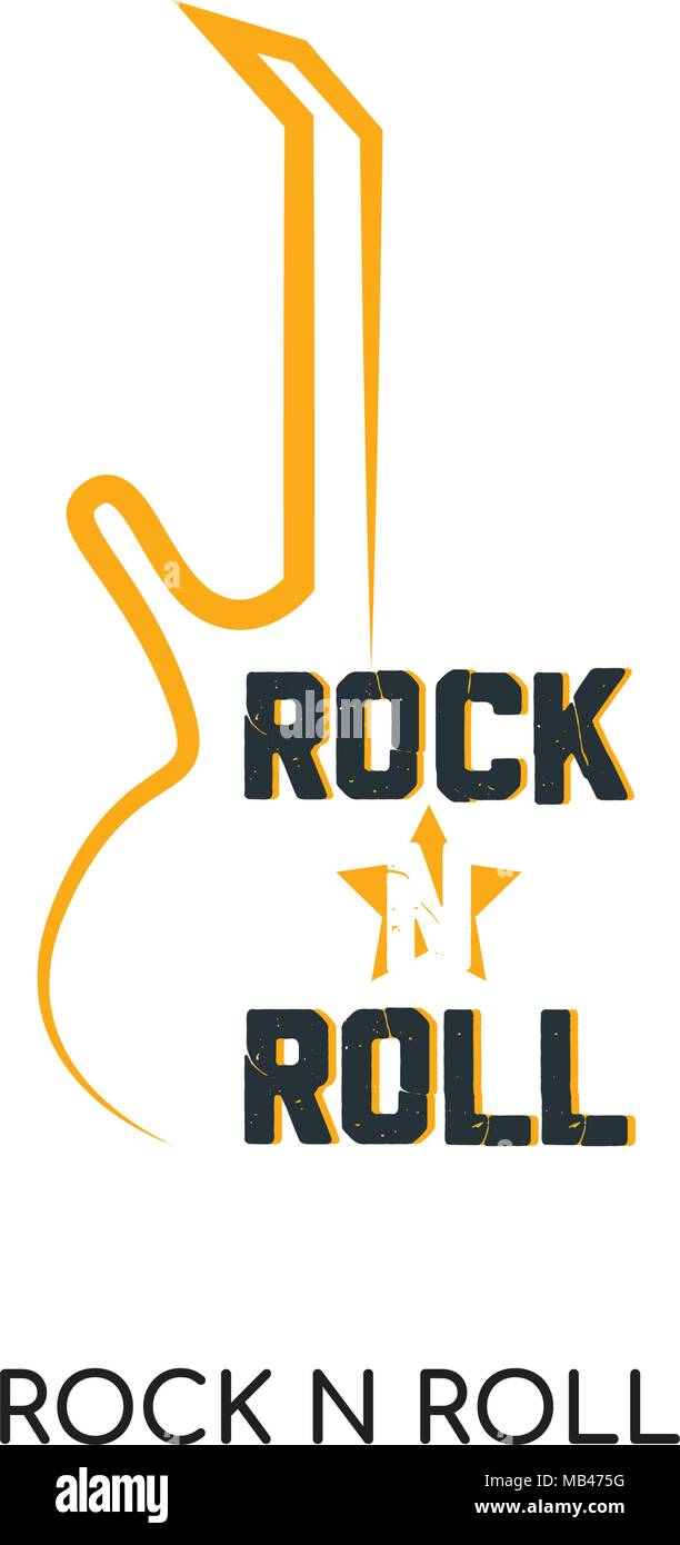 Rock n Roll Logo auf weissem Hintergrund für Ihre Web isoliert, mobile und  app Design Stock-Vektorgrafik - Alamy