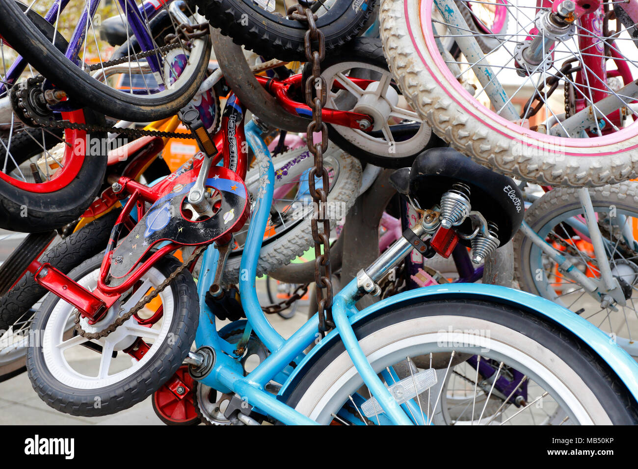 Die Skulptur der People's Bike Library in Portland, Oregon Stockfoto