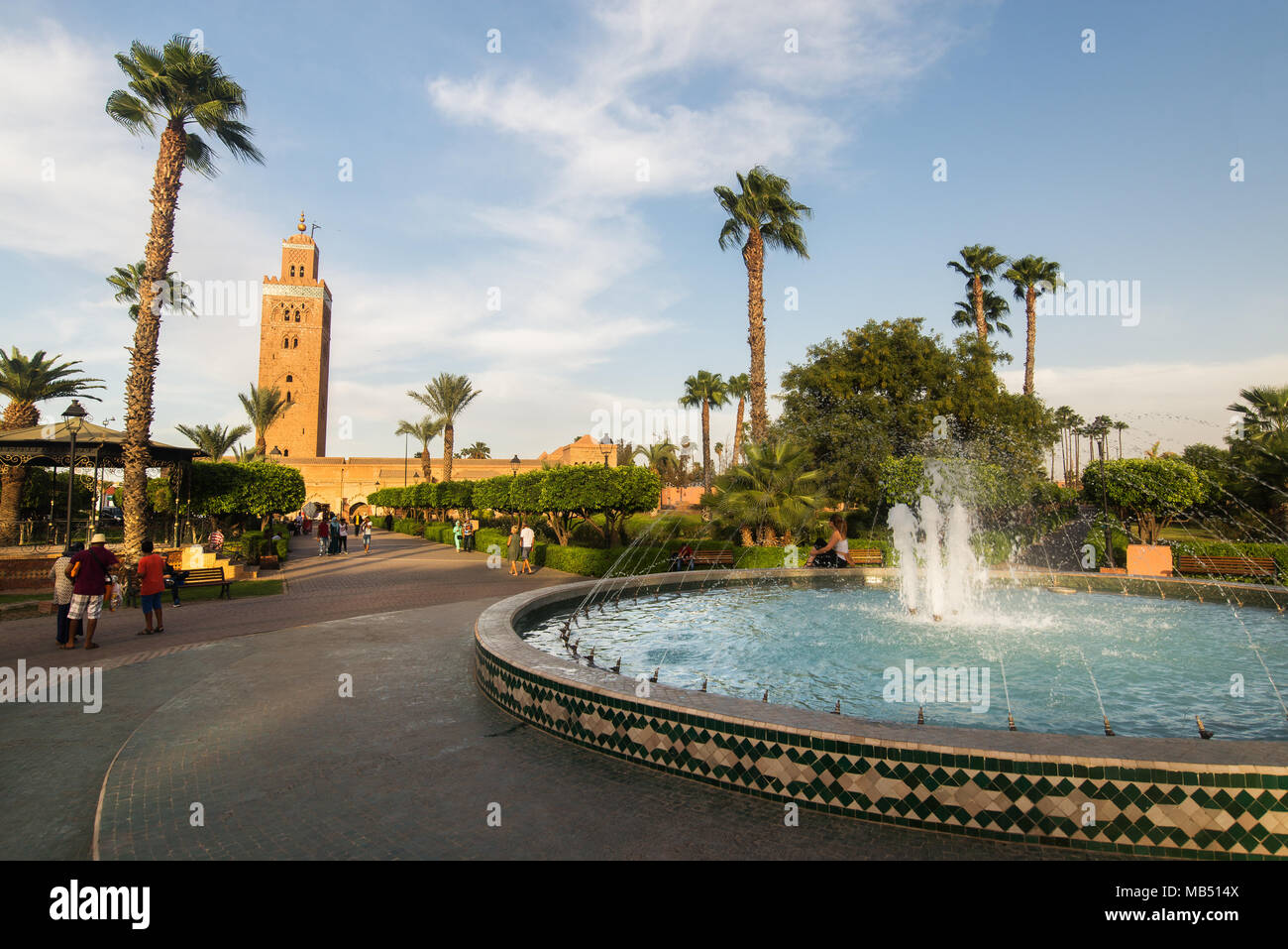 Koutubia Moschee in Marrakesch, Marokko, Nordafrika Stockfoto