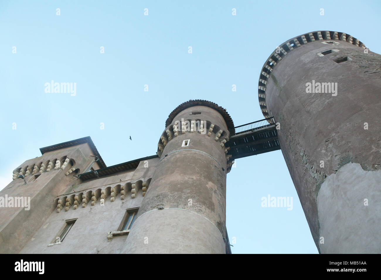 Die Türme des Schlosses Odescalchi, Santa Severa, Italien Stockfoto