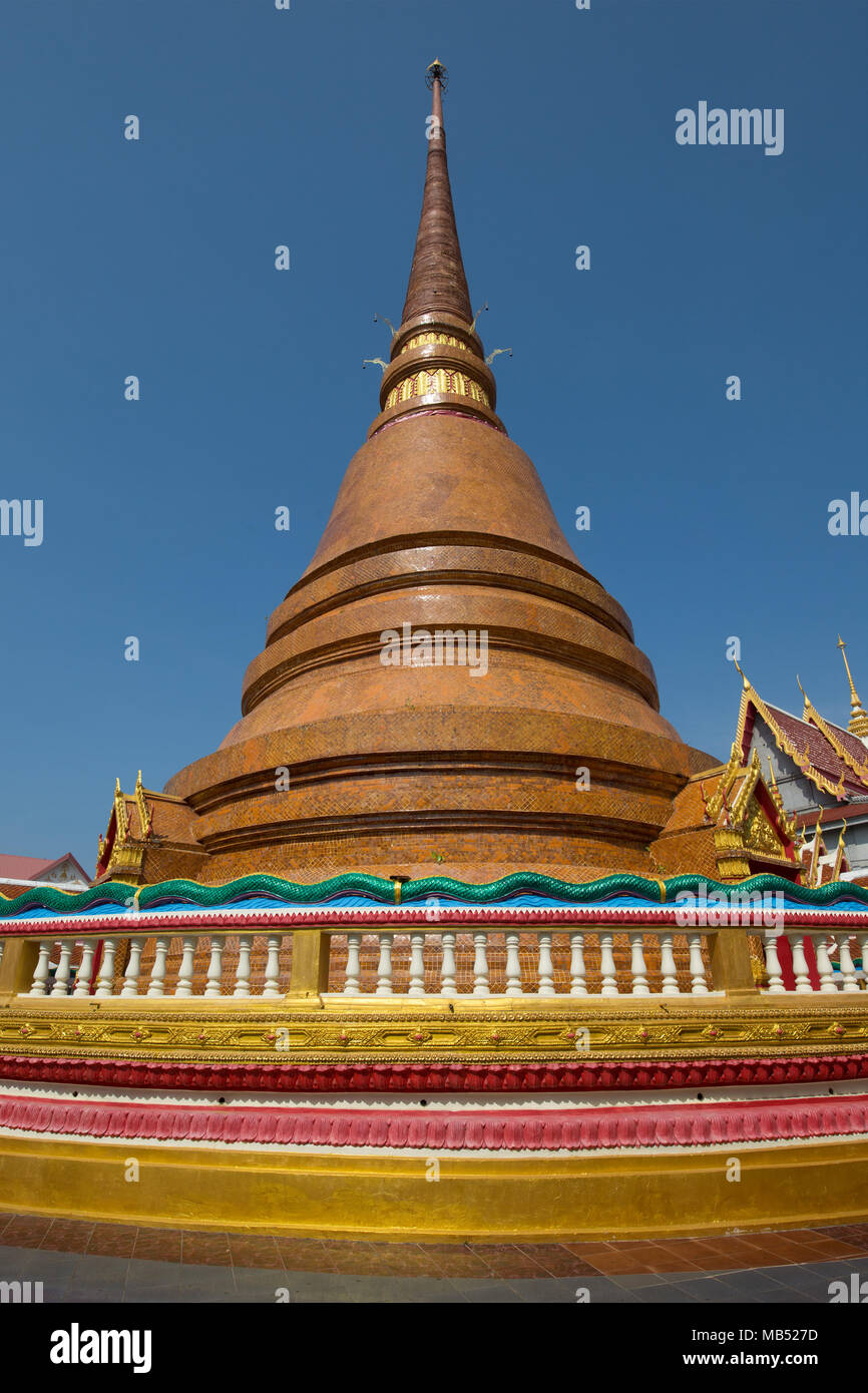 Chedi, Tempel Wat, Bueng, Khon Kaen, Isan, Thailand Stockfoto