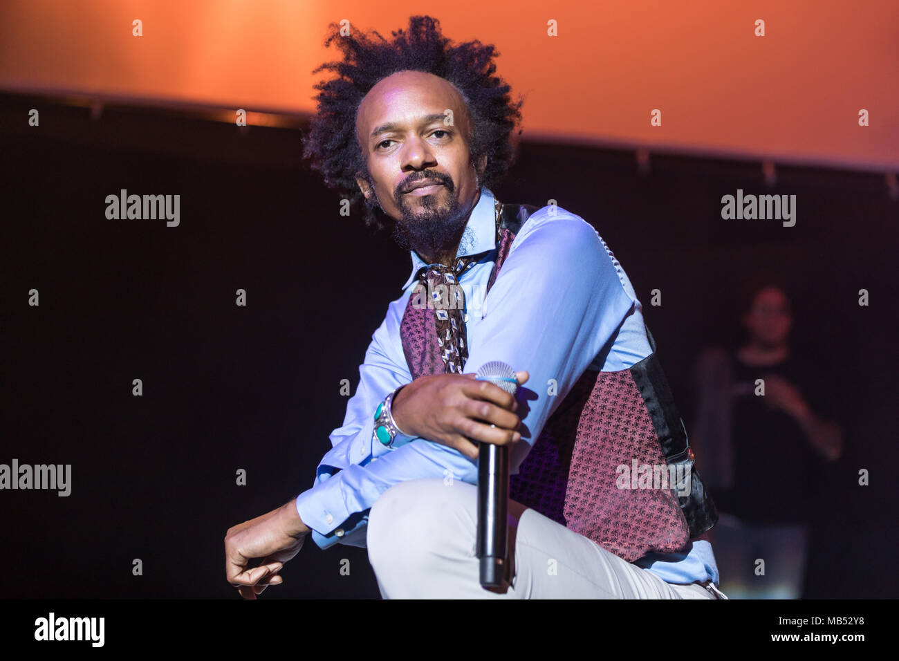 Der amerikanische Sänger und Songwriter fantastische Negrito live bei der 25 Blue Balls Festival in Luzern, Schweiz Stockfoto