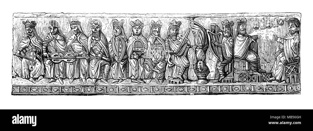 St Mary's Church ist eine anglikanische Kirche in der englischen Stadt Beverley im East Riding von Yorkshire. Es wurde im Jahre 1120 gegründet. Von 1844 bis 1876, die Kirche wurde eine Generalsanierung der Aufsicht, erste, Augustus Pugin, dann seinen Sohn E. W. Pugin und schließlich Sir Gilbert Scott. Die meisten exotischen und ausgefallenen Guild war, dass der Minnesänger in Nordengland, in der NE Pfeiler des Langhauses und in den Dutzenden von musikalischen Schnitzereien in der Minster gedacht. Stockfoto