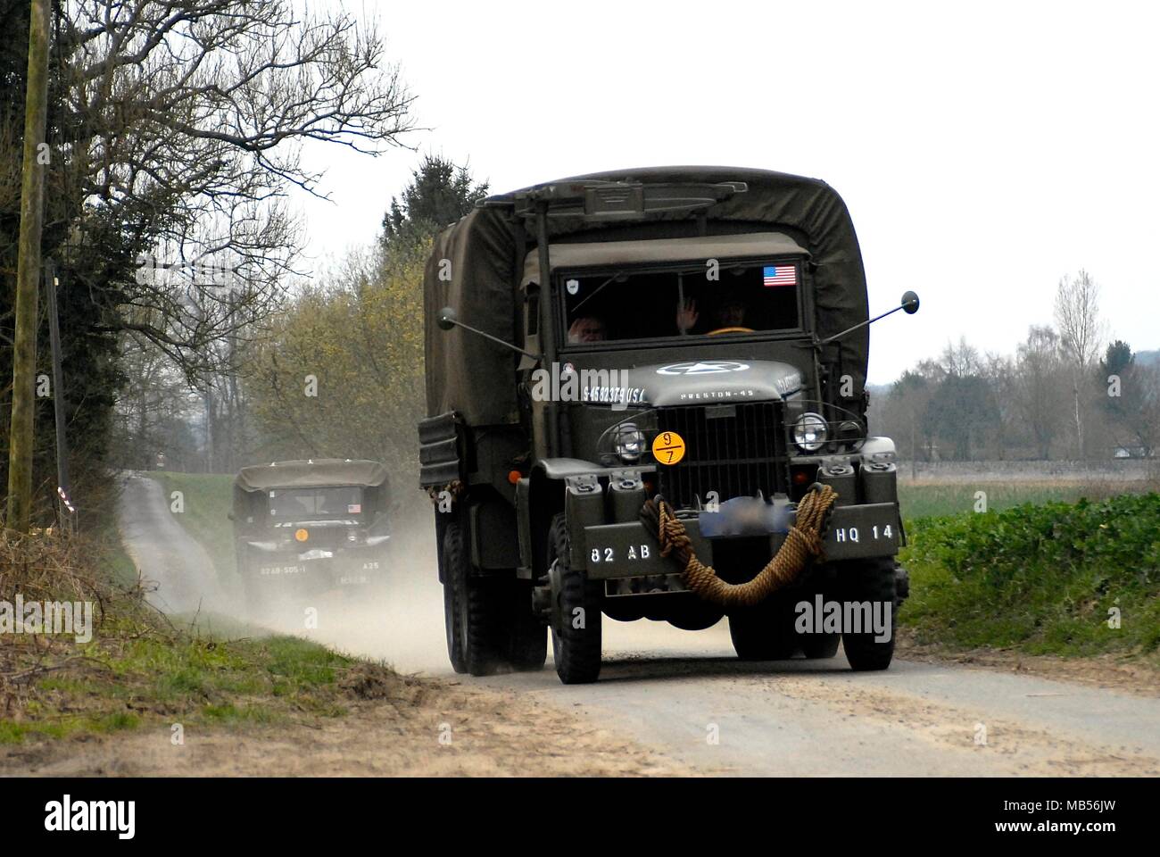 Das amerikanische Militär Lkw Stockfoto