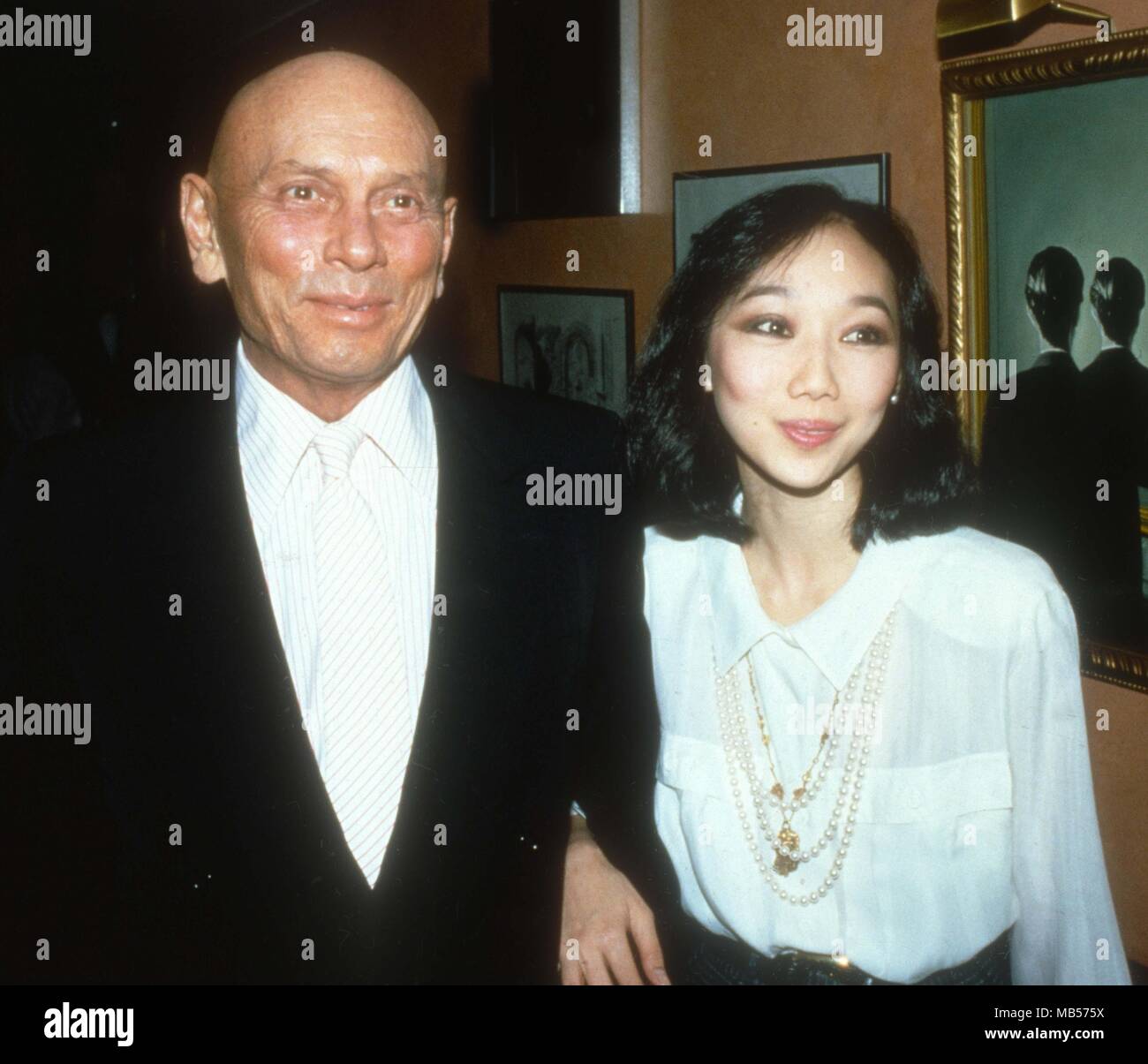 Yul Brynner und Frau Kathy 1985 Foto von Adam Schädel/PHOTOlink.net Stockfoto
