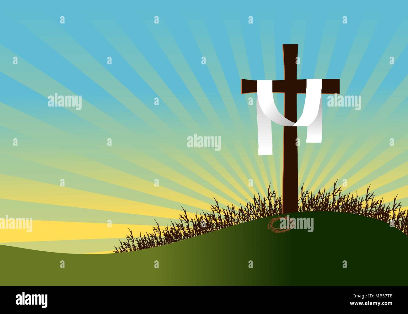 Design in Anlehnung an die Auferstehung von Jesus Christus. Vector Illustration. Stock Vektor