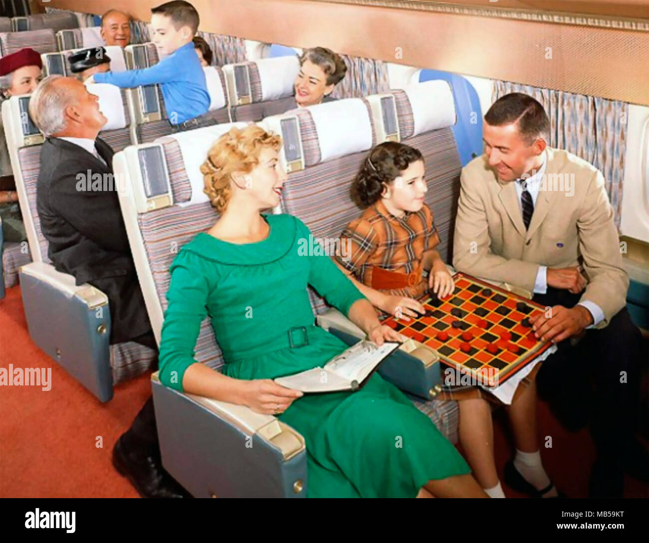 Flugreisen 1950 s Stockfoto