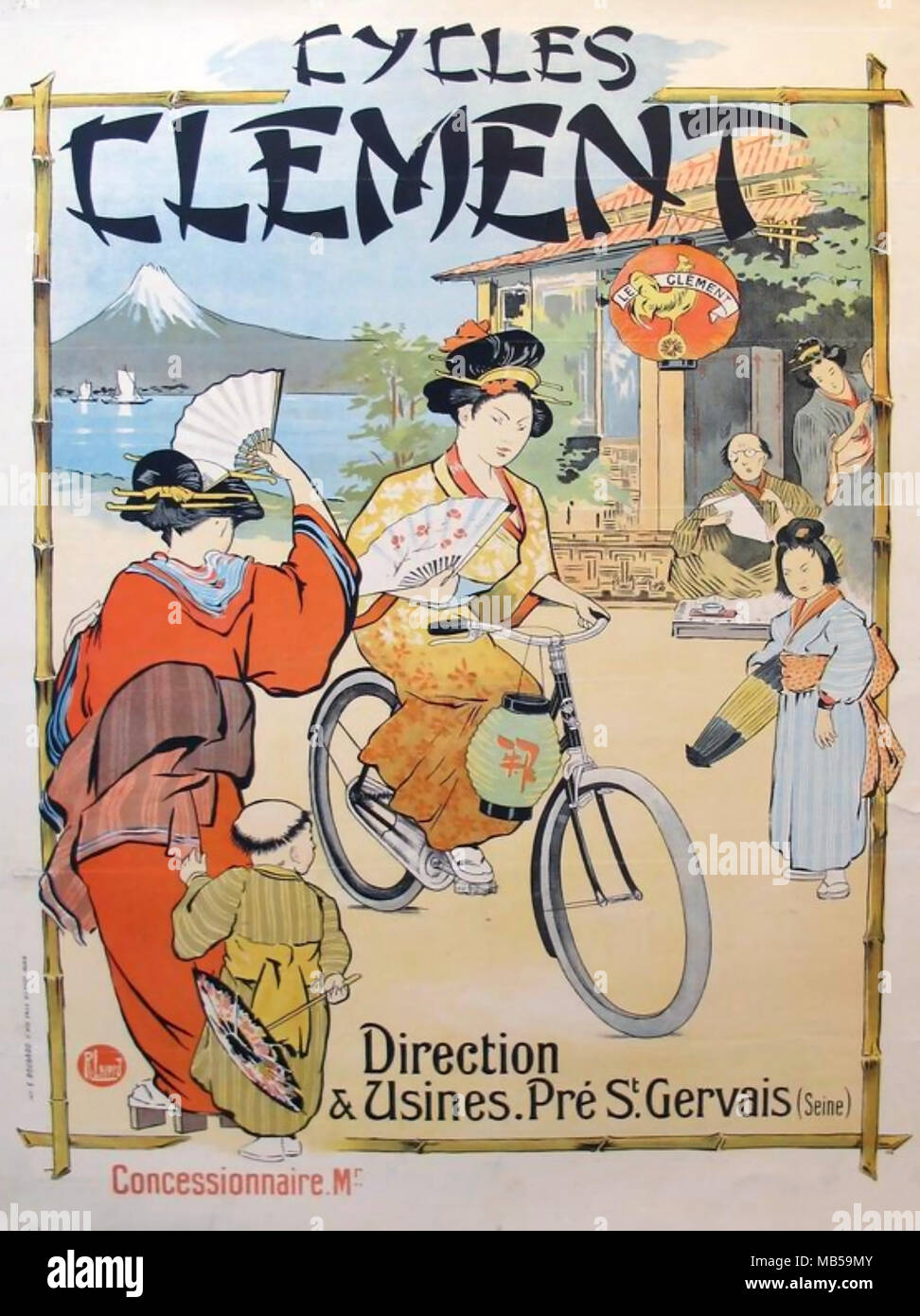 CLEMENT ZYKLEN französischer Fahrradhersteller Anzeige um 1905 die Förderung der Verkäufe in Japan Stockfoto