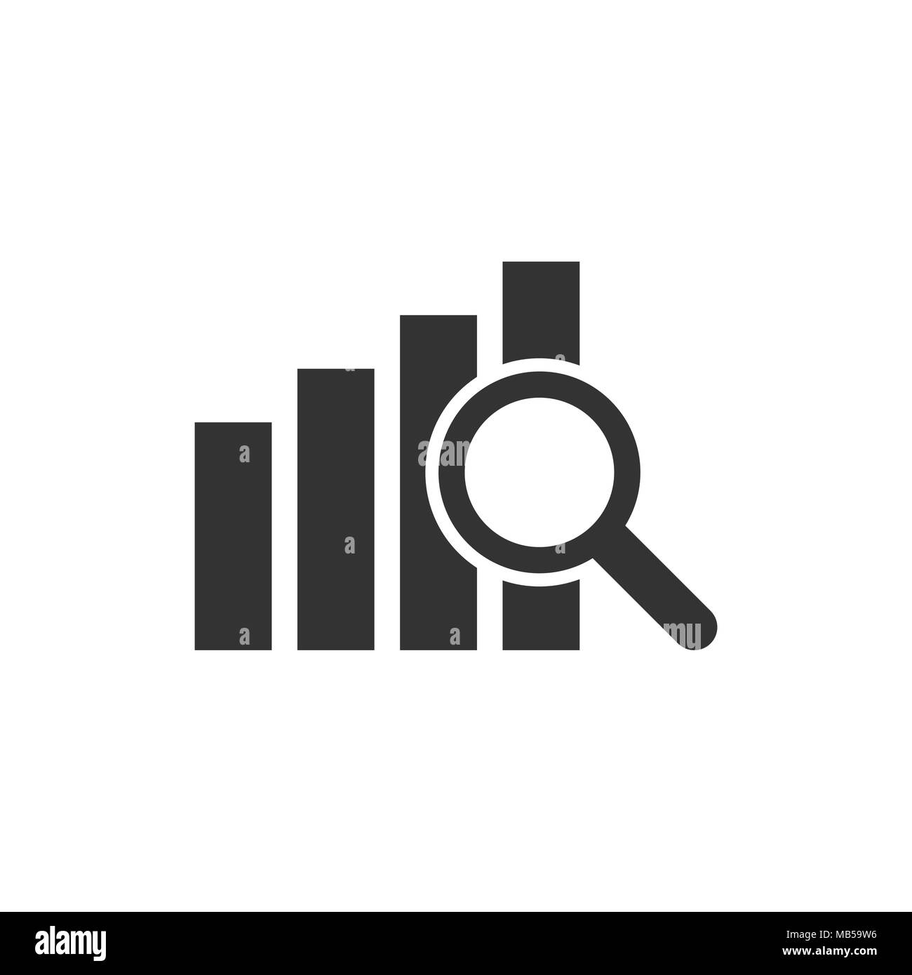 Finanzielle Vorausschau Symbol im flachen Stil. Business Analyse Abbildung auf weißem Hintergrund isoliert. Analytics finanzielle Prognose sign Konzept. Stock Vektor