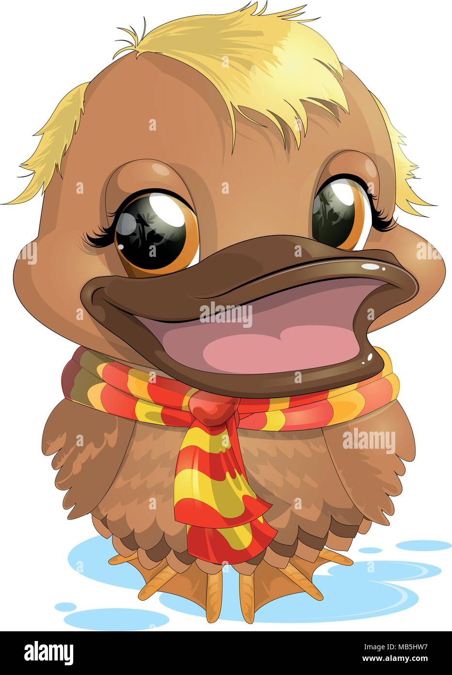 Cartoon ente Schwimmen Stock Vektor