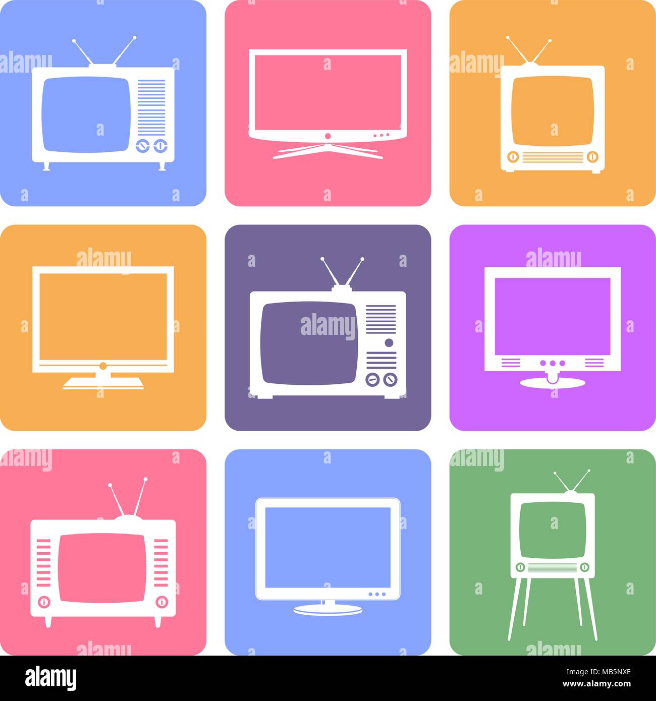 Vektor TV Icons einstellen Stock Vektor