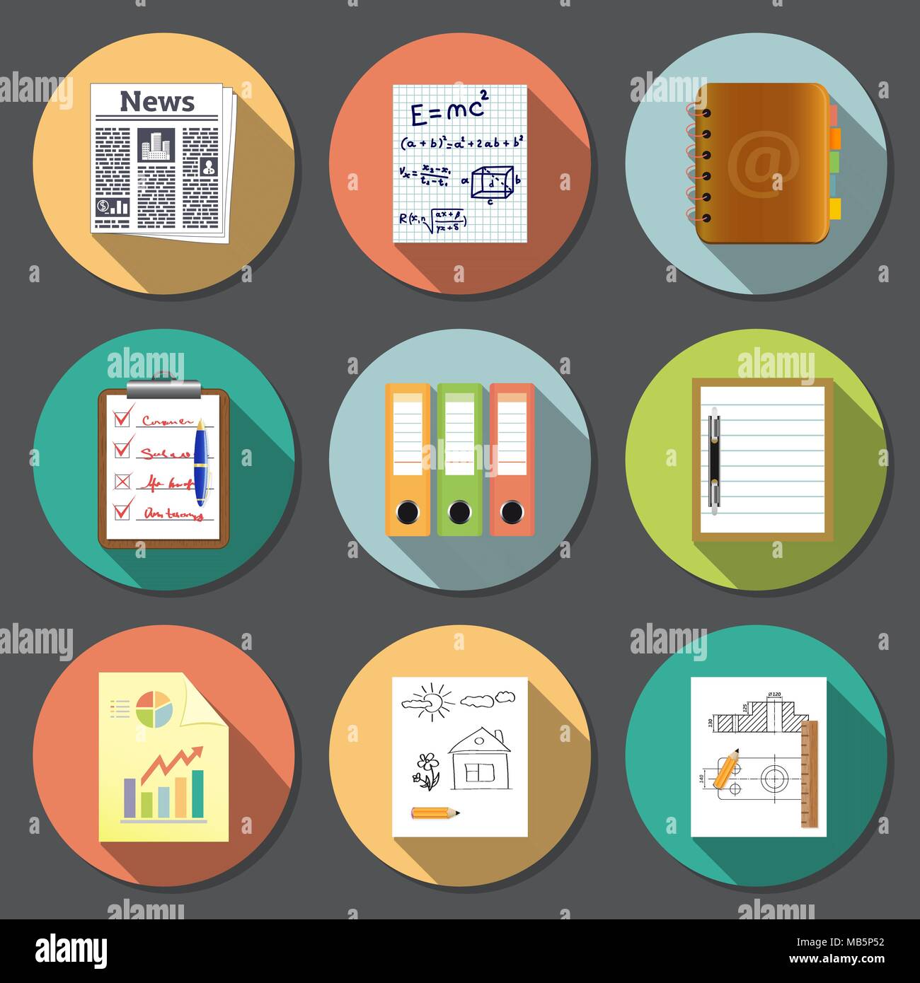 Dokumente Icons set Stock Vektor