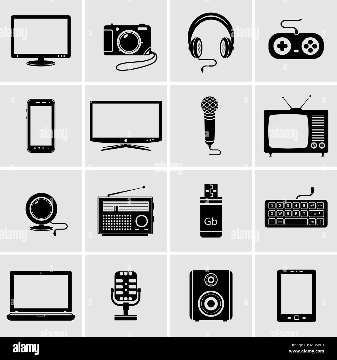 Digitale Geräte Vector Icons Stock Vektor