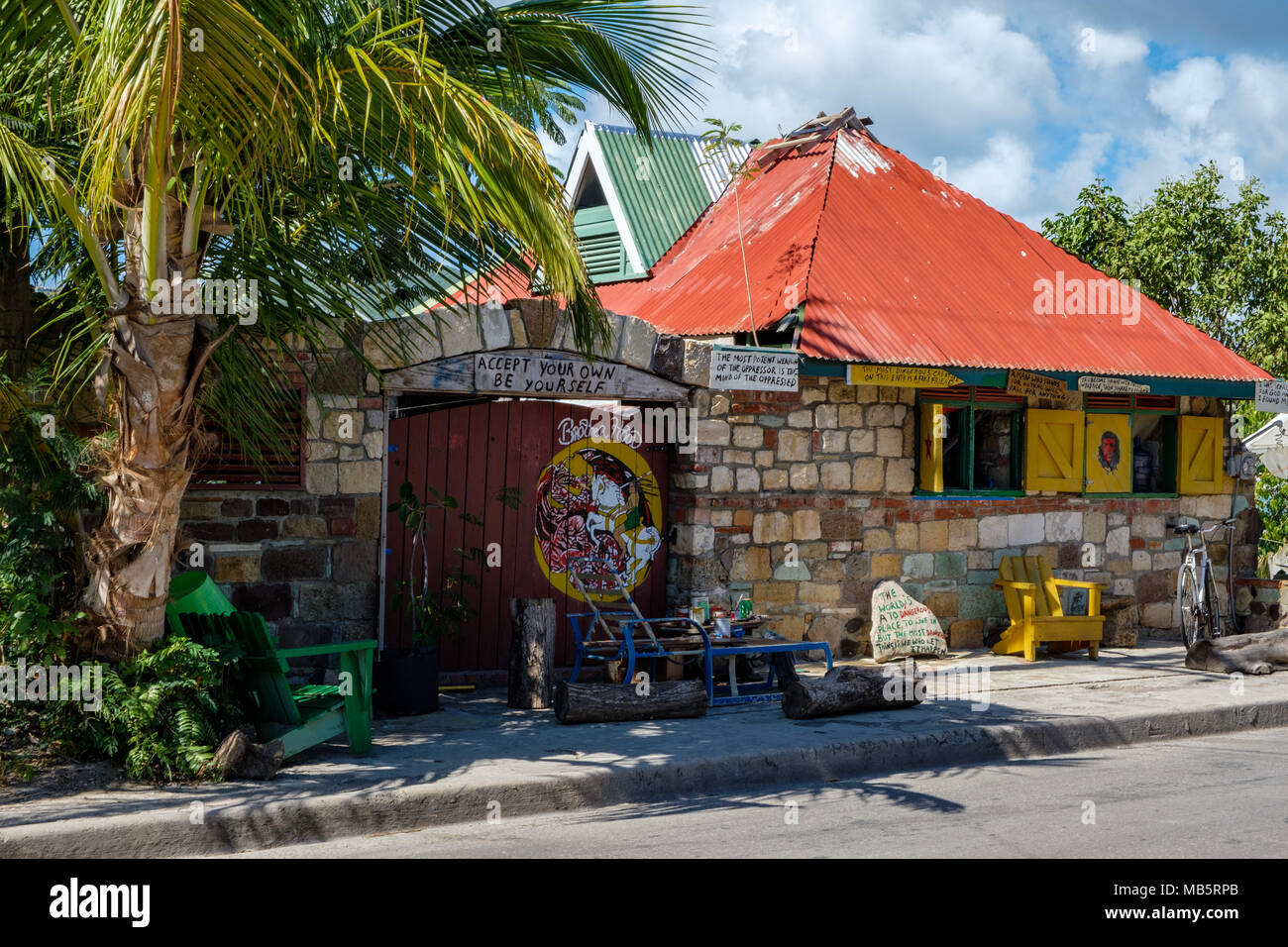 Bruder Haube Bar, Falmouth, Antigua Stockfoto