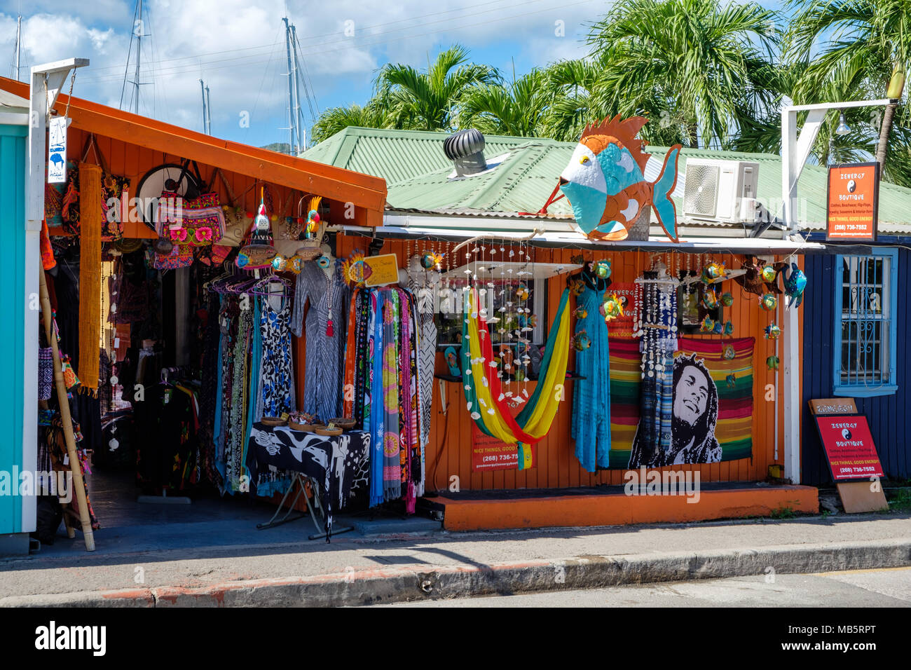 Zenergy Boutique, Falmouth, Antigua Stockfoto