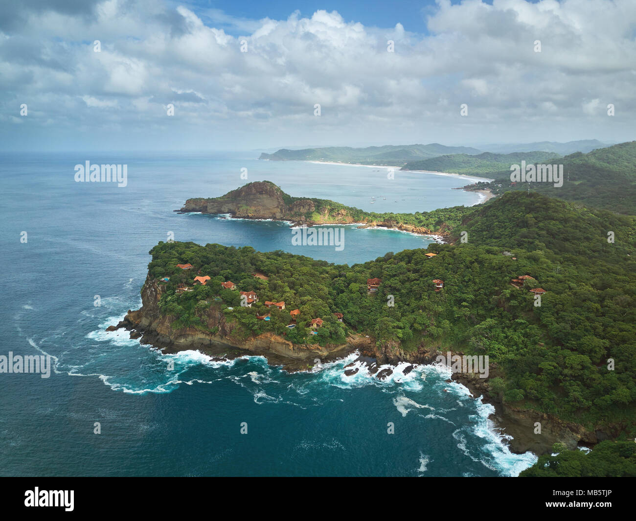 Malerische Aussicht über Nicaragua Landschaft Luftbild Drohne anzeigen Stockfoto