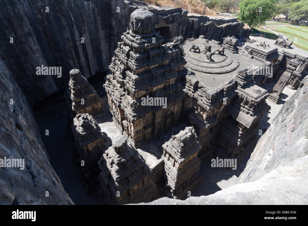 Kailasa Tempel, Indien. Größte einzelne monolithische rock Ausgrabung in der Welt. Stockfoto