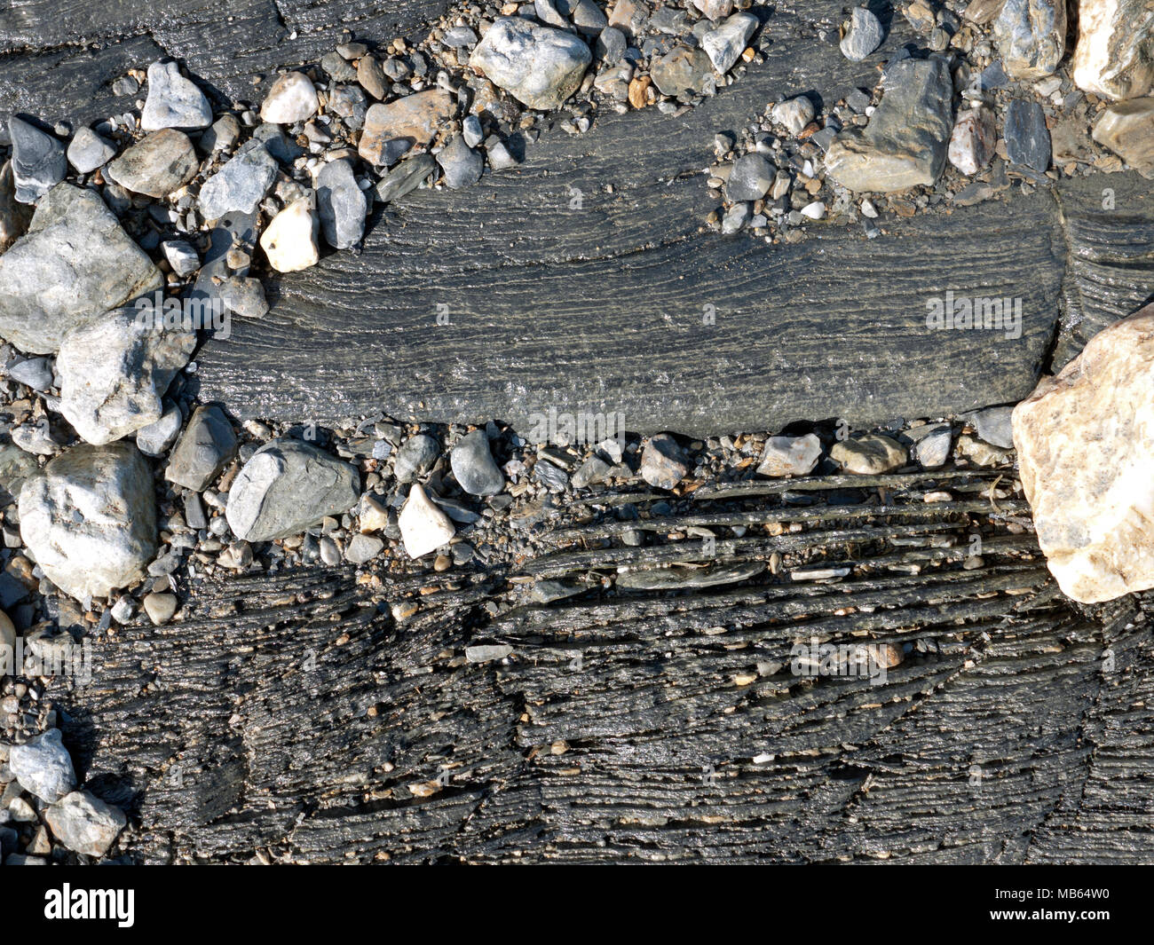 Fels und Stein in recherchefjord an der Westküste von Spitzbergen, Svalbard Norwegen. Stockfoto Fels und Stein in recherchefjord an der Westküste von Spitzbergen, Svalbard Norwegen. Stockfoto