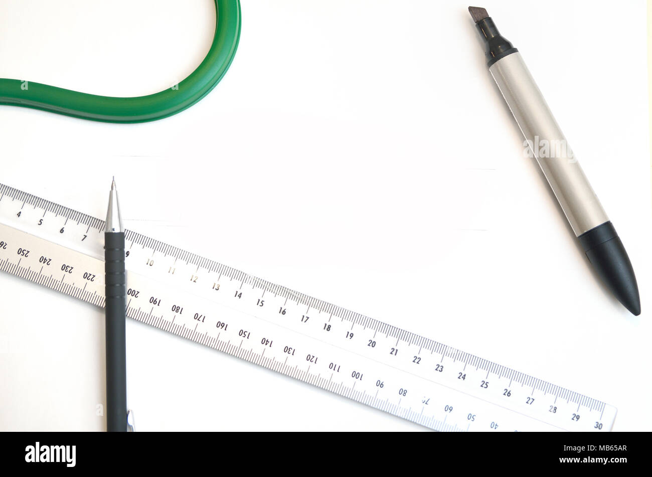 Desktop mit Design Tools Stockfoto