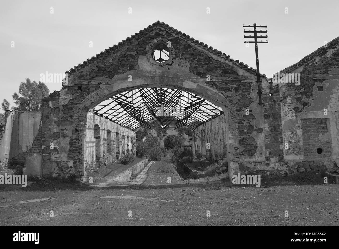 Alte industrielle Gebäude abgebrochen Stockfoto