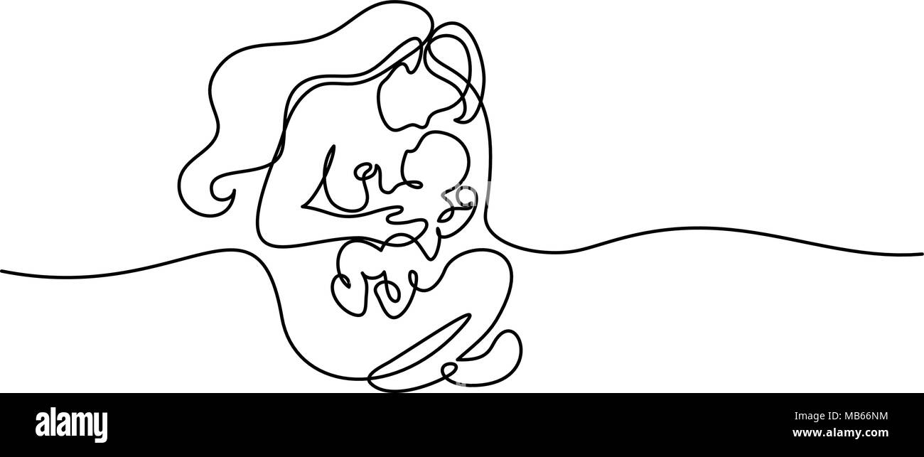 Logo mit Mutter ihr Baby Holding Stock Vektor