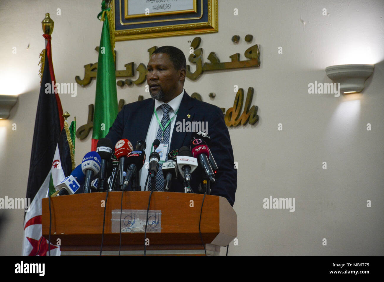 Zwelivelile Mandela, Mitglied des African National Congress (ANC) auf der sechsten Konferenz 'Völker' Recht auf Widerstand: der Fall der saharauischen Bevölkerung' Stockfoto