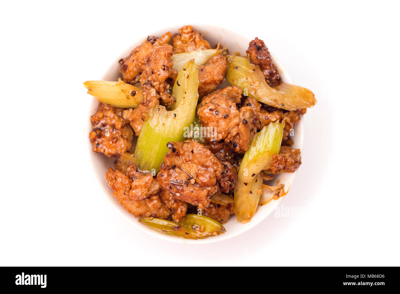 Schwarzer Pfeffer Huhn chinesisches Essen Stockfoto