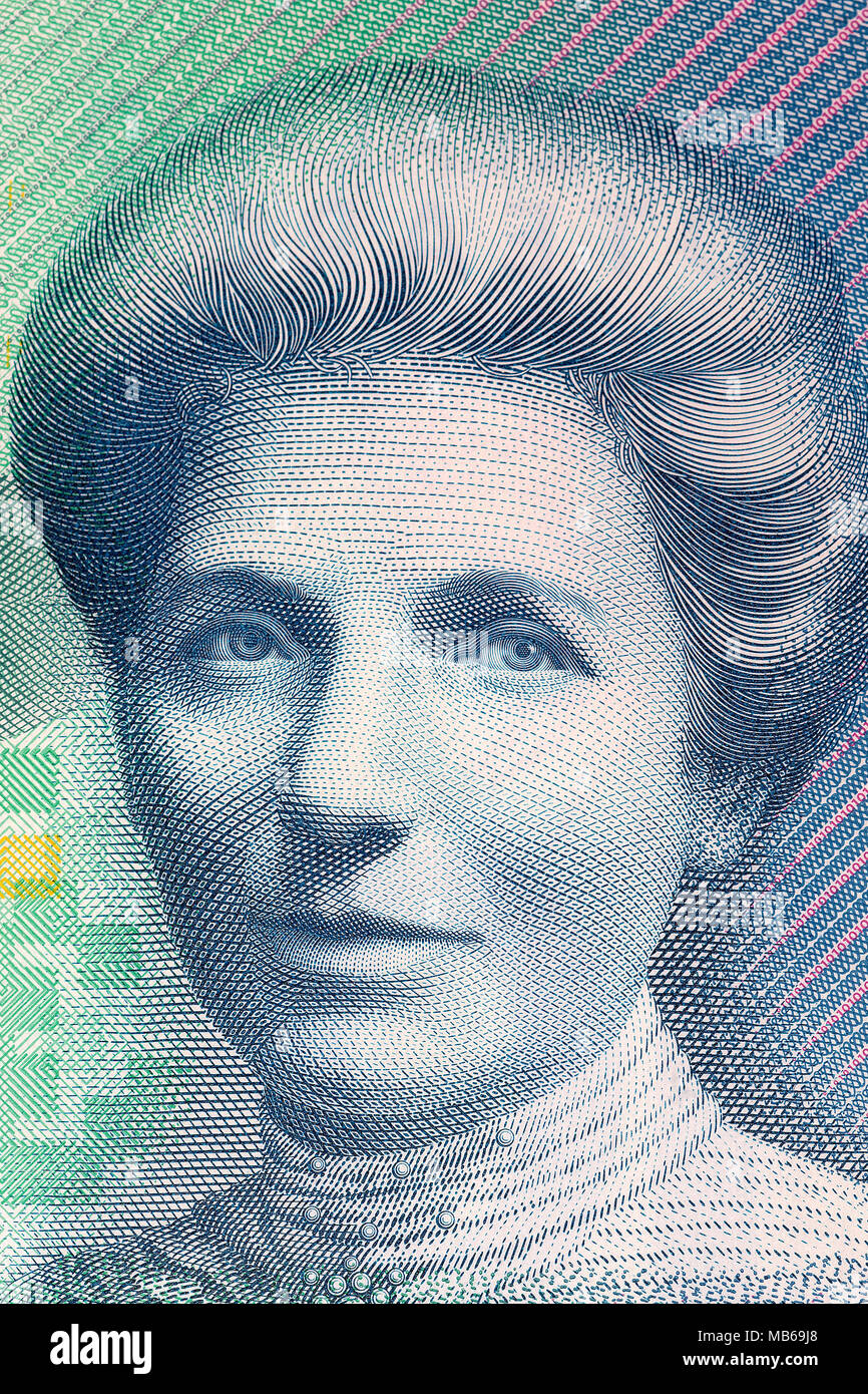 Kate Sheppard ein Porträt aus Neuseeland Geld Stockfoto
