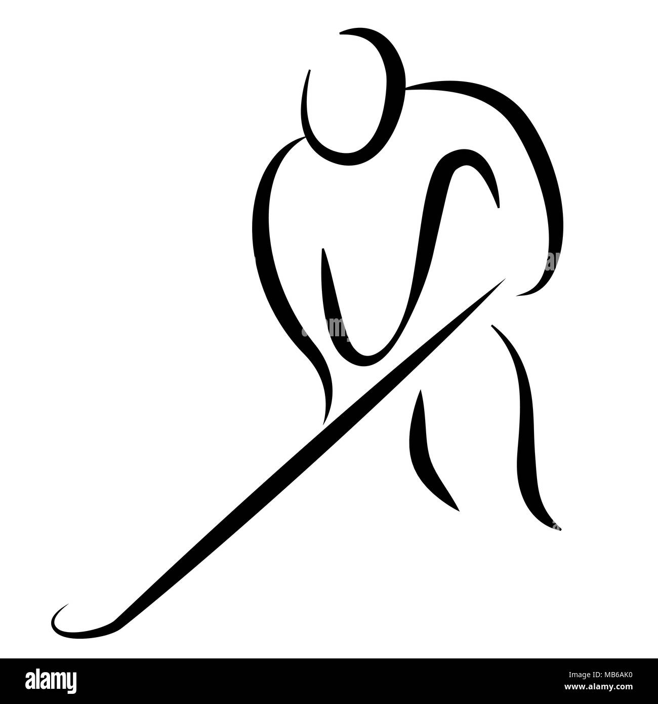 Abstrakte Logo eines Ice Hockey Player in Aktion Stockfoto
