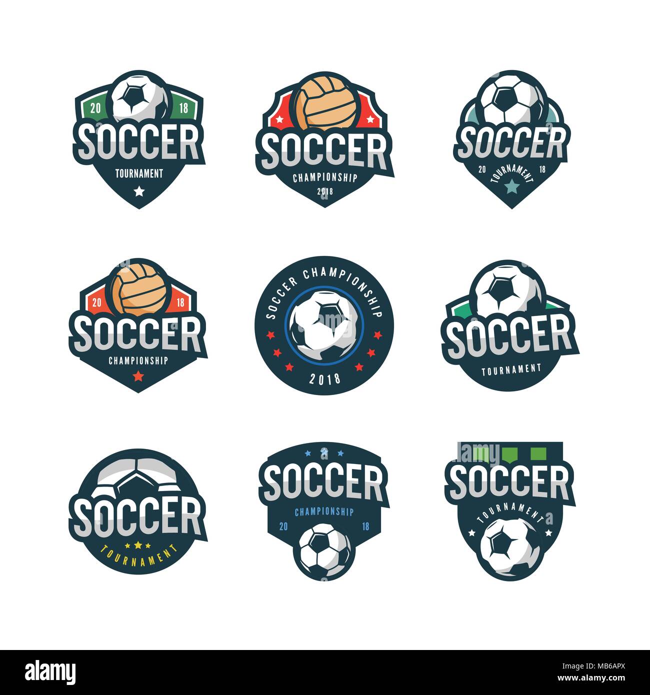 Satz von Fußball, Fußball Logos. sport