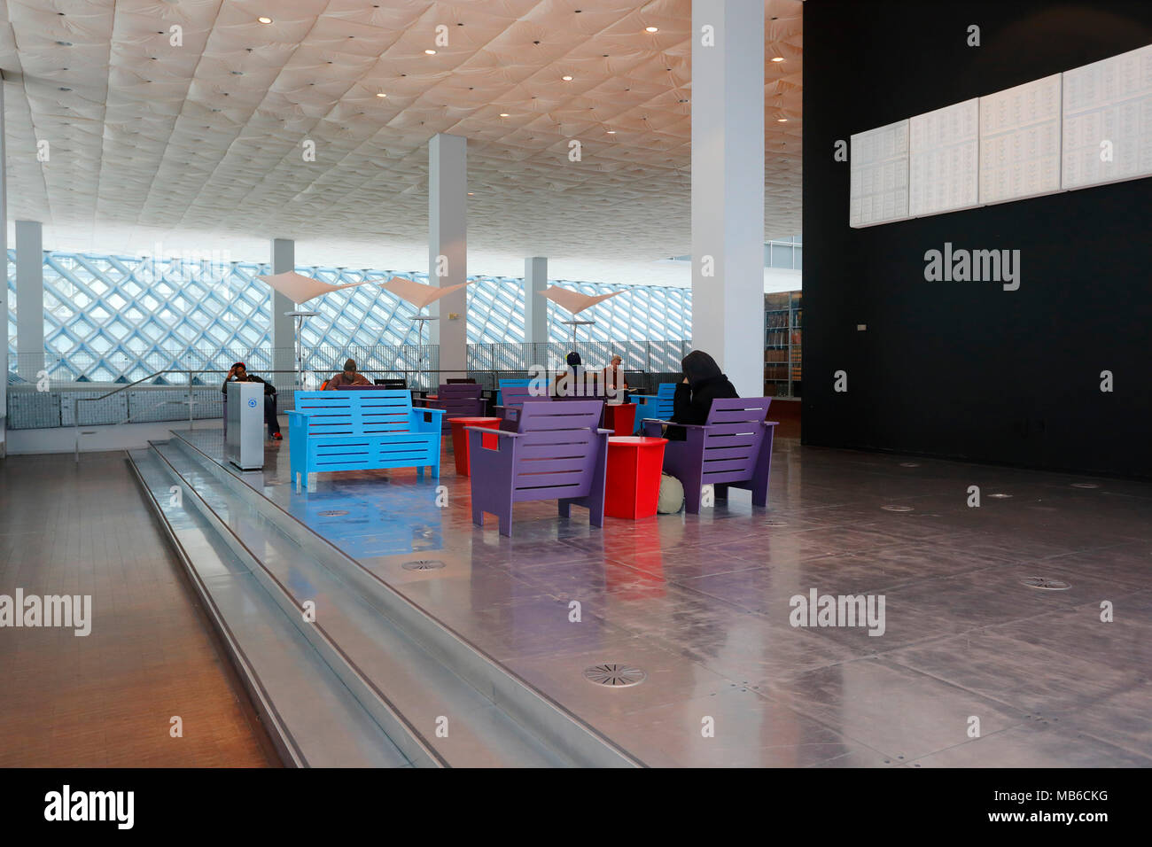 Central Library, Seattle, Washington. Innen Stockfoto