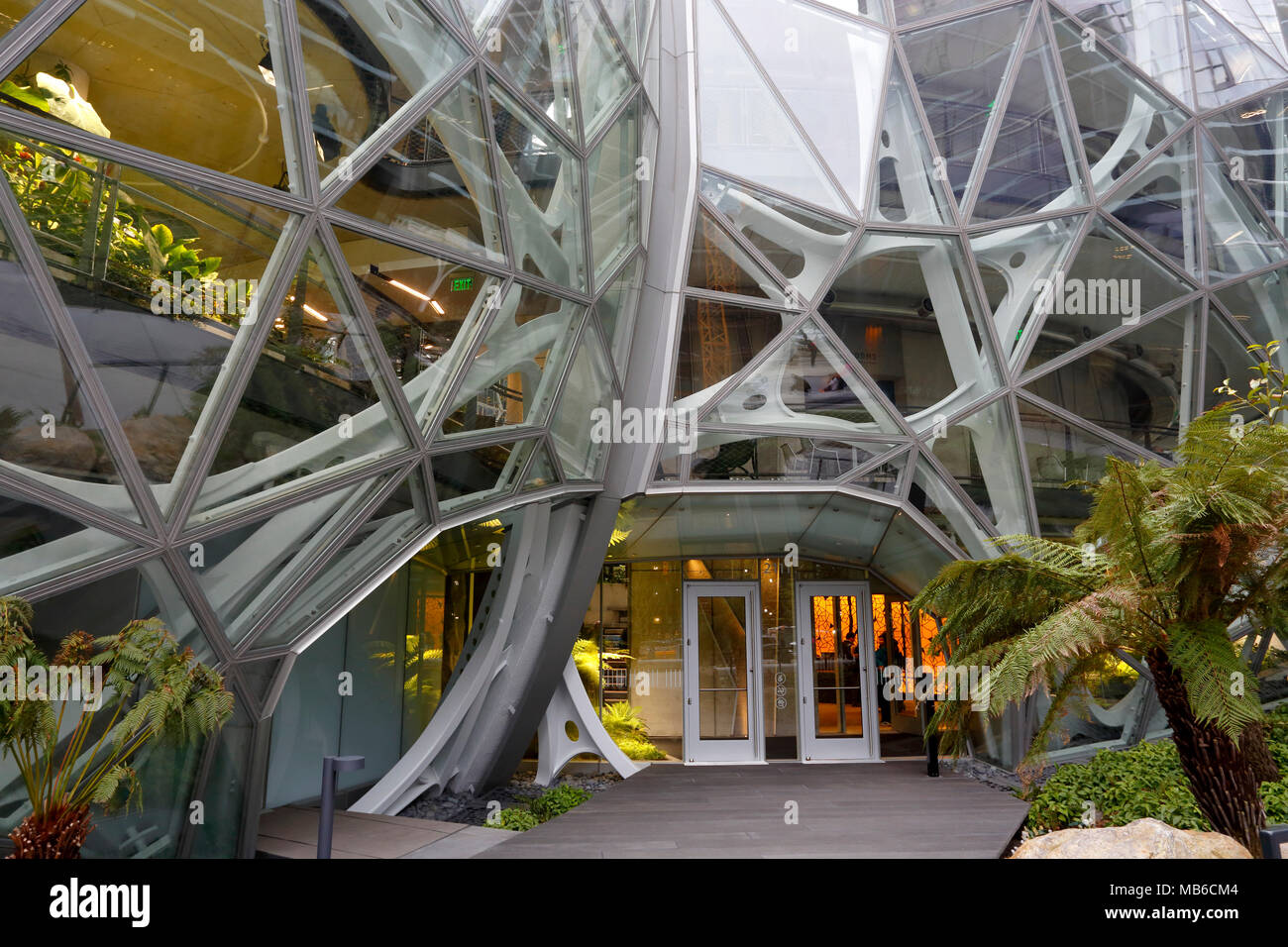 Amazon Spheres Bürogebäude in Downtown Seattle, Washington. Stockfoto