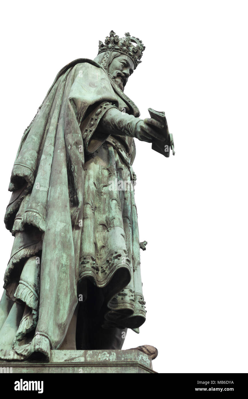 Die Statue von König Charles, Prag Stockfoto