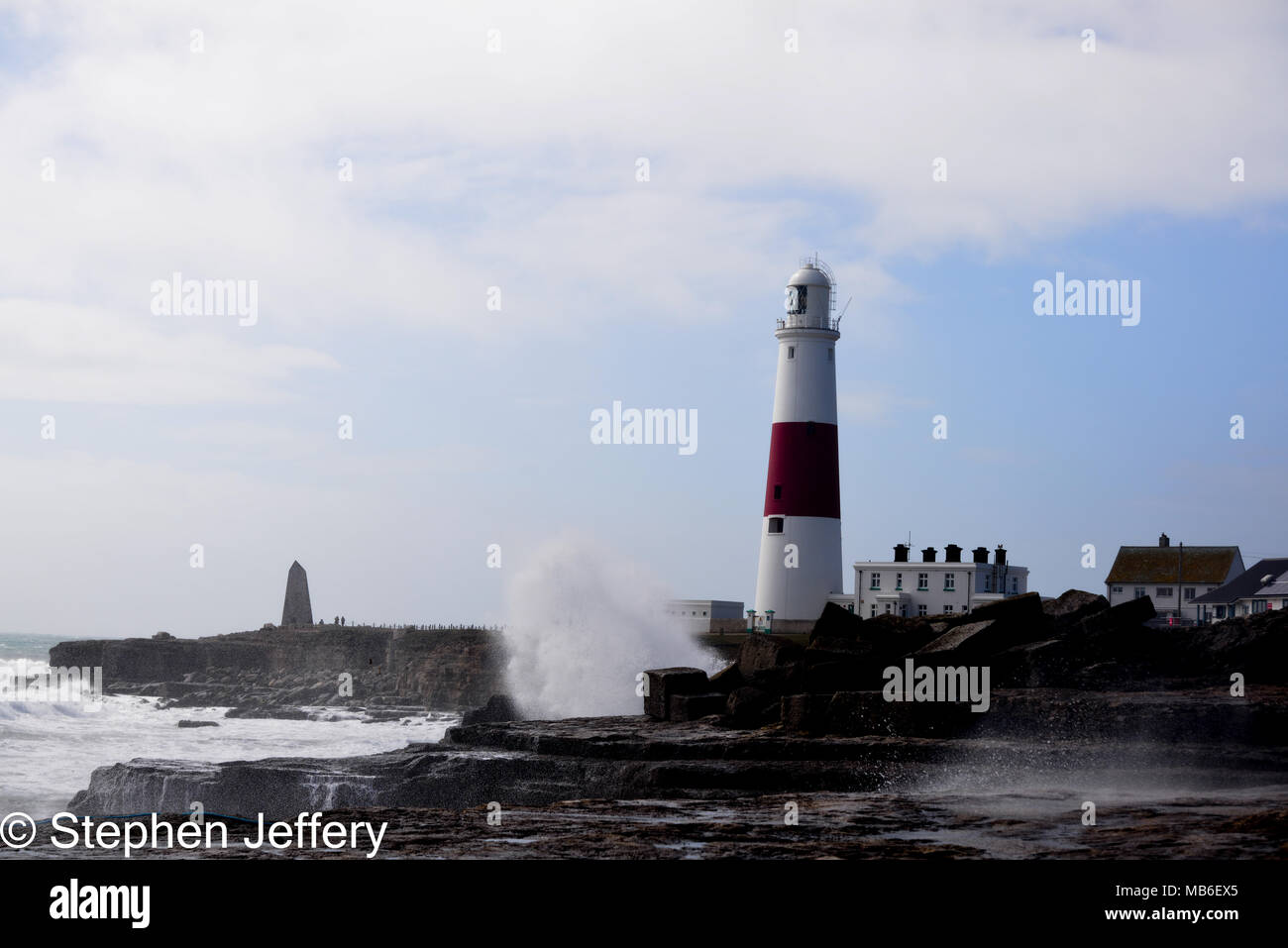 Seeszenen entlang der Dorset-Küste im Süden Englands, Großbritannien, Portland Bill Light House Stockfoto