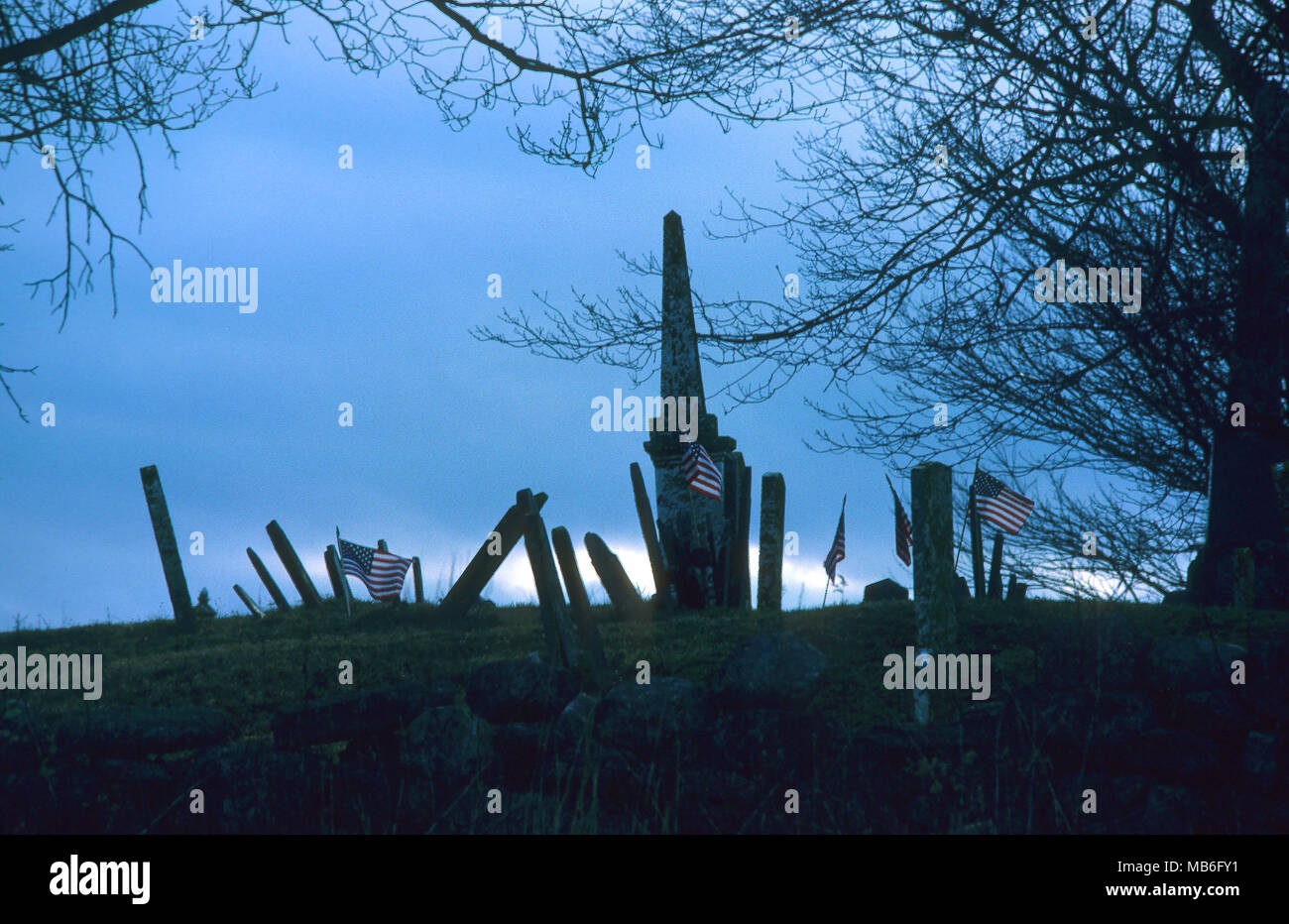 Eine historische Friedhof in Bristol, Maine, USA Stockfoto