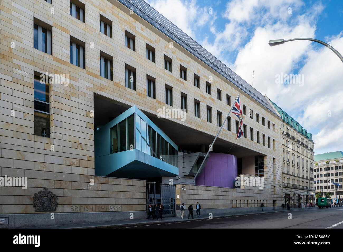 Die britische Botschaft in Berlin ist die diplomatische Mission der Vereinigten Königreich und Deutschland. Es ist auf 70-71 Wilhelmstraße Stockfoto