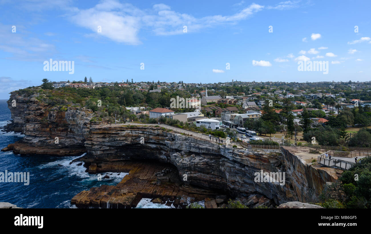 Die Lücke und Watsons Bay Gegend auf der South Head Halbinsel in den östlichen Vororten von Sydney Stockfoto
