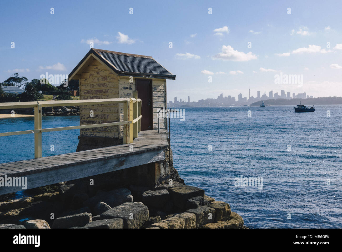 Der holzhütte im Camp Cove Beach in Watson's Bay, Sydney, Australien Stockfoto