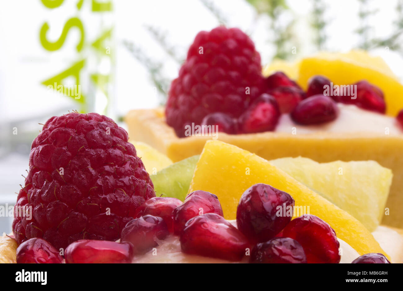 Exotische Früchte Torten Stockfoto