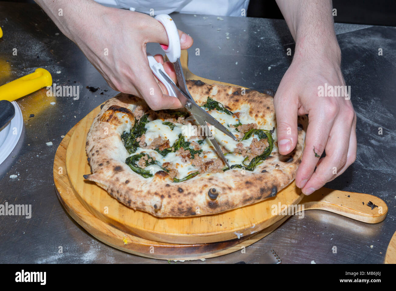 Pizza backen Stockfoto