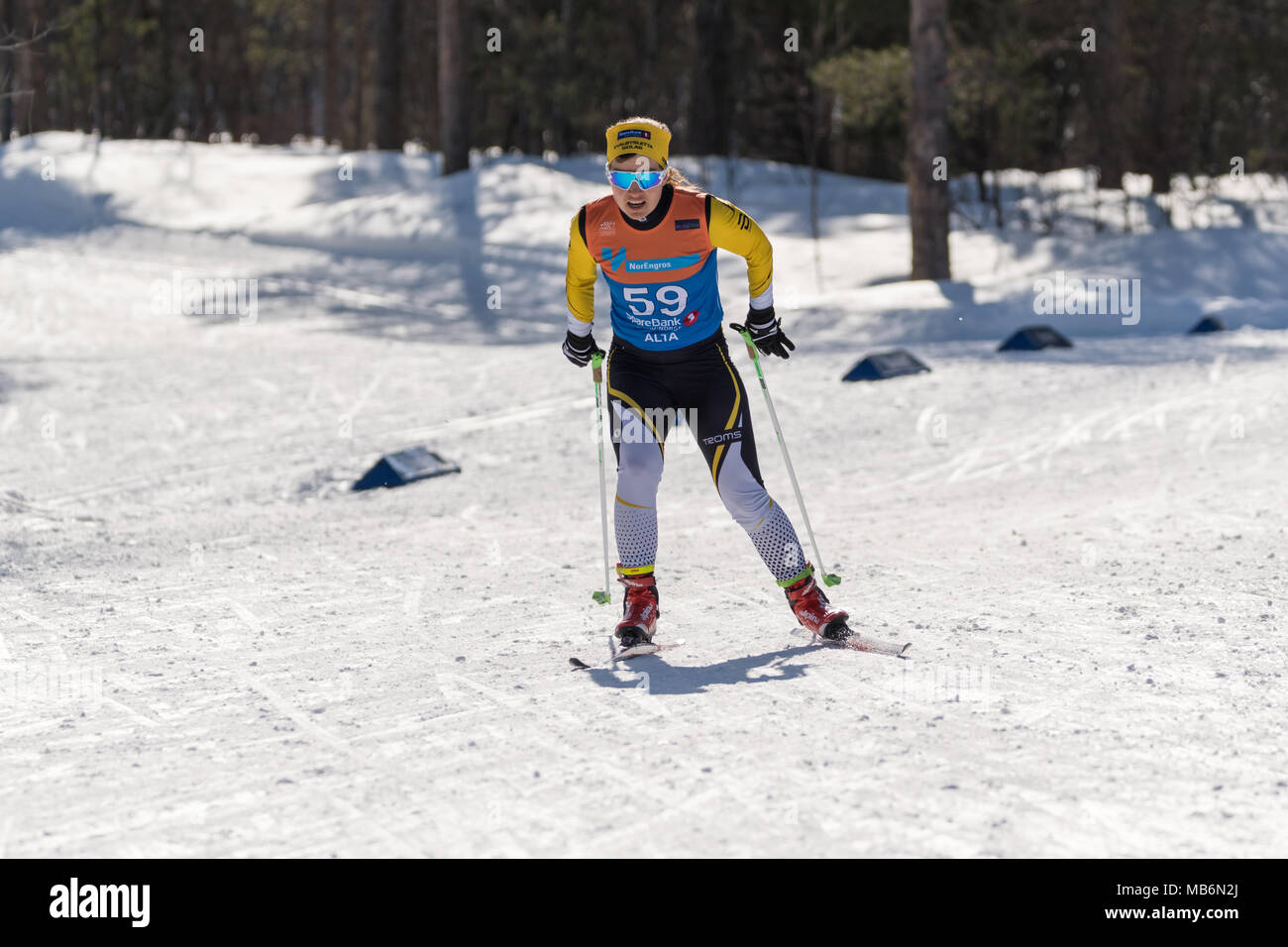 Norwegische ski Mädchen Meisterschaft Stockfoto