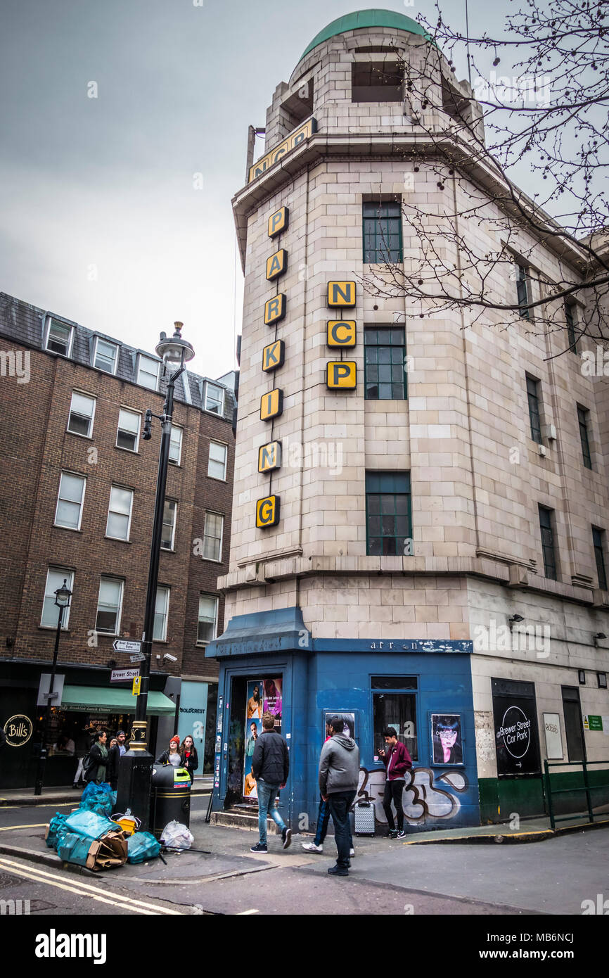 NCP Parkplatz, Brewer Street, Soho, London, UK Stockfoto
