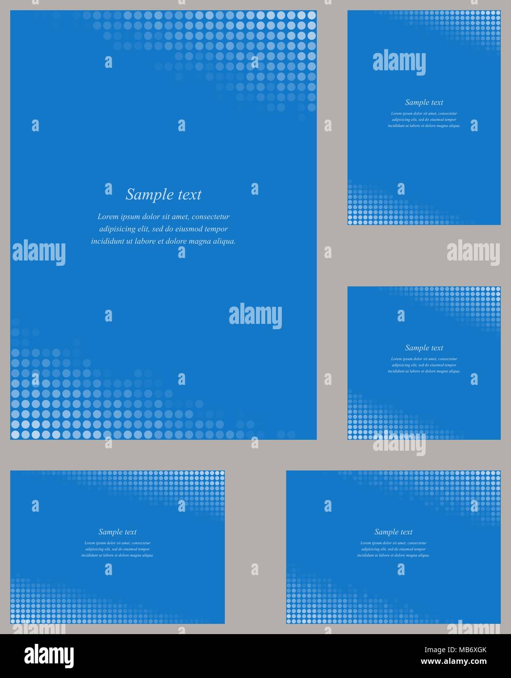 Blaue Ecke Design Vorlage Seitensatz Stock Vektor