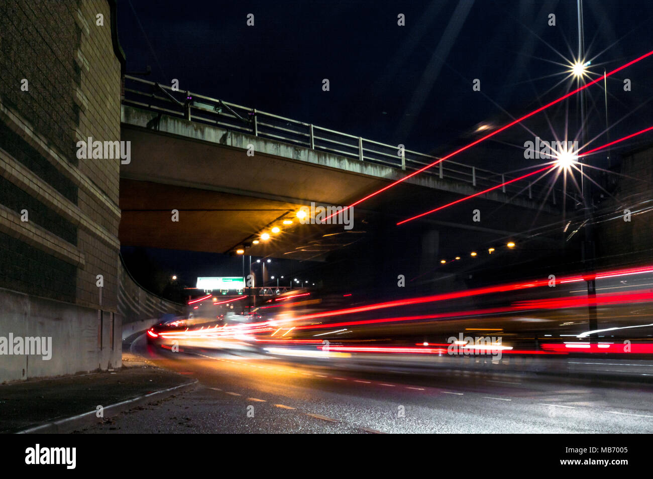 Lange Belichtung heller trail Fotografie London Stockfoto