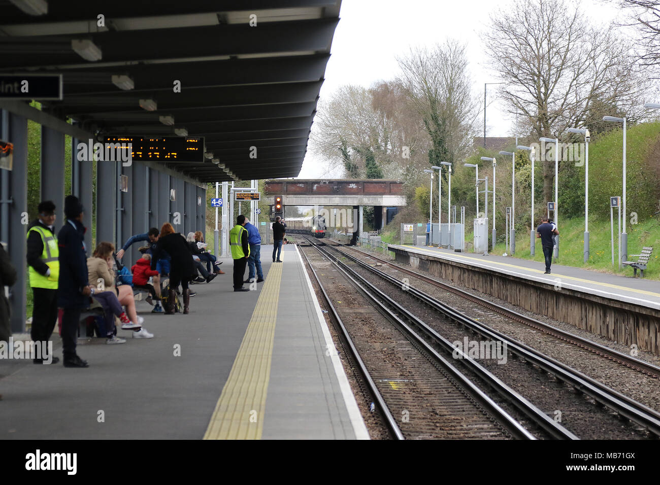 England, UK. 7. April 2018. 60163 Tornado ist eine Hauptstrecke kohlegefeuerte Dampflok in Darlington, England im Jahr 2008 erbaut. Tornado war die erste Lokomotive in Großbritannien, die seit Evening Star, die letzte Dampflokomotive durch den britischen Eisenbahnen im Jahre 1960 gebaut. Es ist das einzige Beispiel einer Pfeffer Klasse A1 Lokomotive in Existenz, die Gesamtheit der ursprünglichen Charge ohne Konservierung verschrottet wurde. Namensgeber der Lokomotive ist der Panavia Tornado, ein Kampfflugzeug, das von der Royal Air Force geflogen. Credit: Rich Gold/Alamy leben Nachrichten Stockfoto