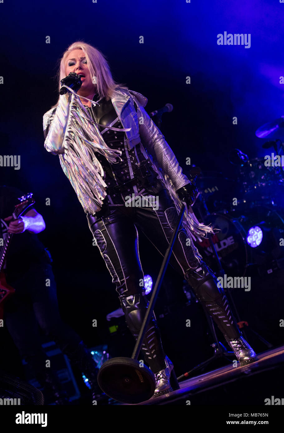 Bournemouth, Großbritannien, 7. April 2018. Kim Wilde im Pavillon, Bournemouth. Credit: Charlie Raven/Alamy leben Nachrichten Stockfoto