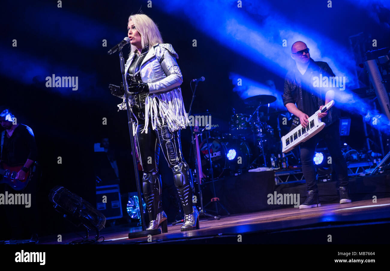 Bournemouth, Großbritannien, 7. April 2018. Kim Wilde im Pavillon, Bournemouth. Credit: Charlie Raven/Alamy leben Nachrichten Stockfoto