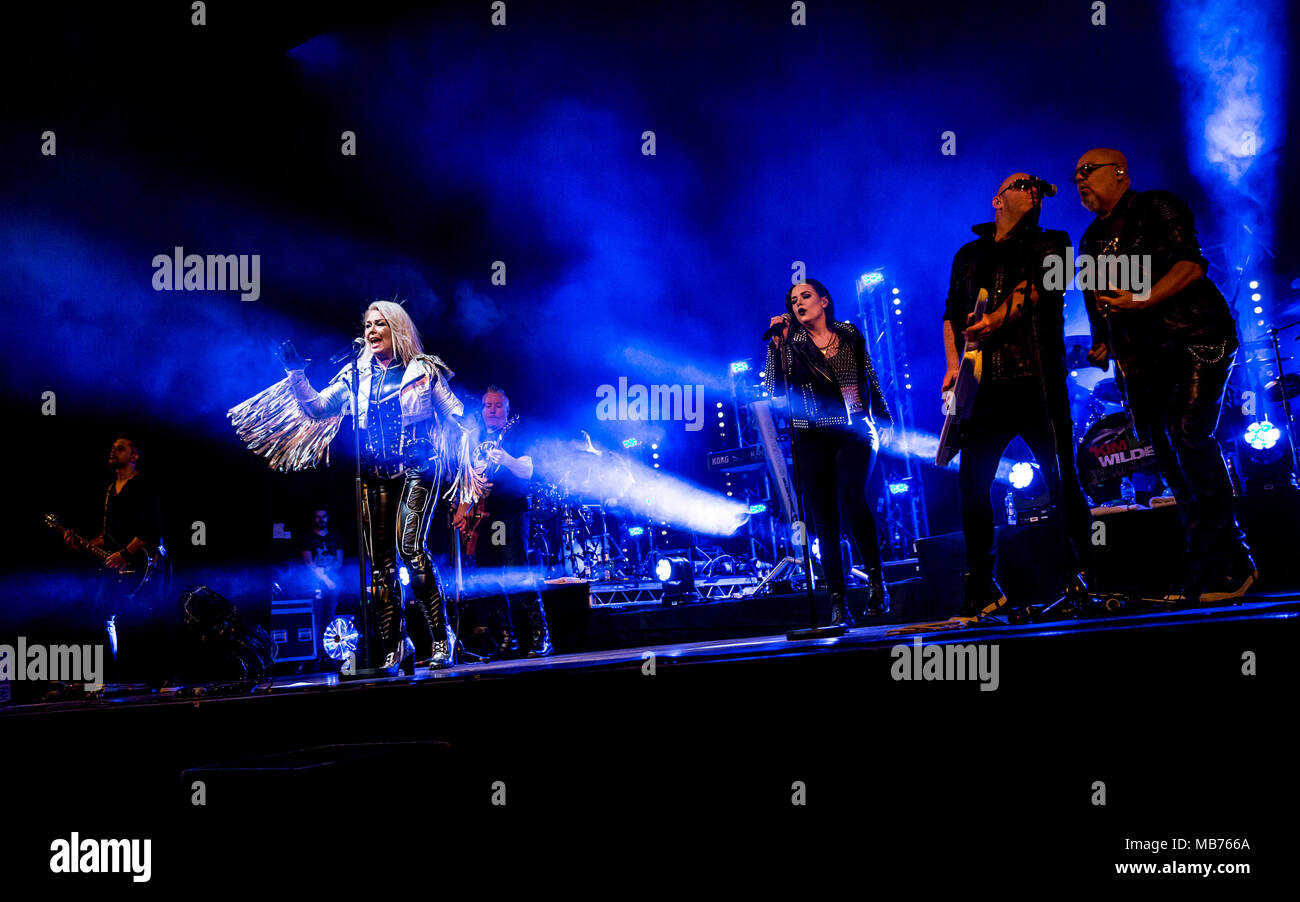 Bournemouth, Großbritannien, 7. April 2018. Kim Wilde im Pavillon, Bournemouth. Credit: Charlie Raven/Alamy leben Nachrichten Stockfoto